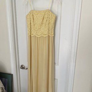 Lauren Ralph Lauren Strapless Lace Bodice Gown Size 2 Color Yellow